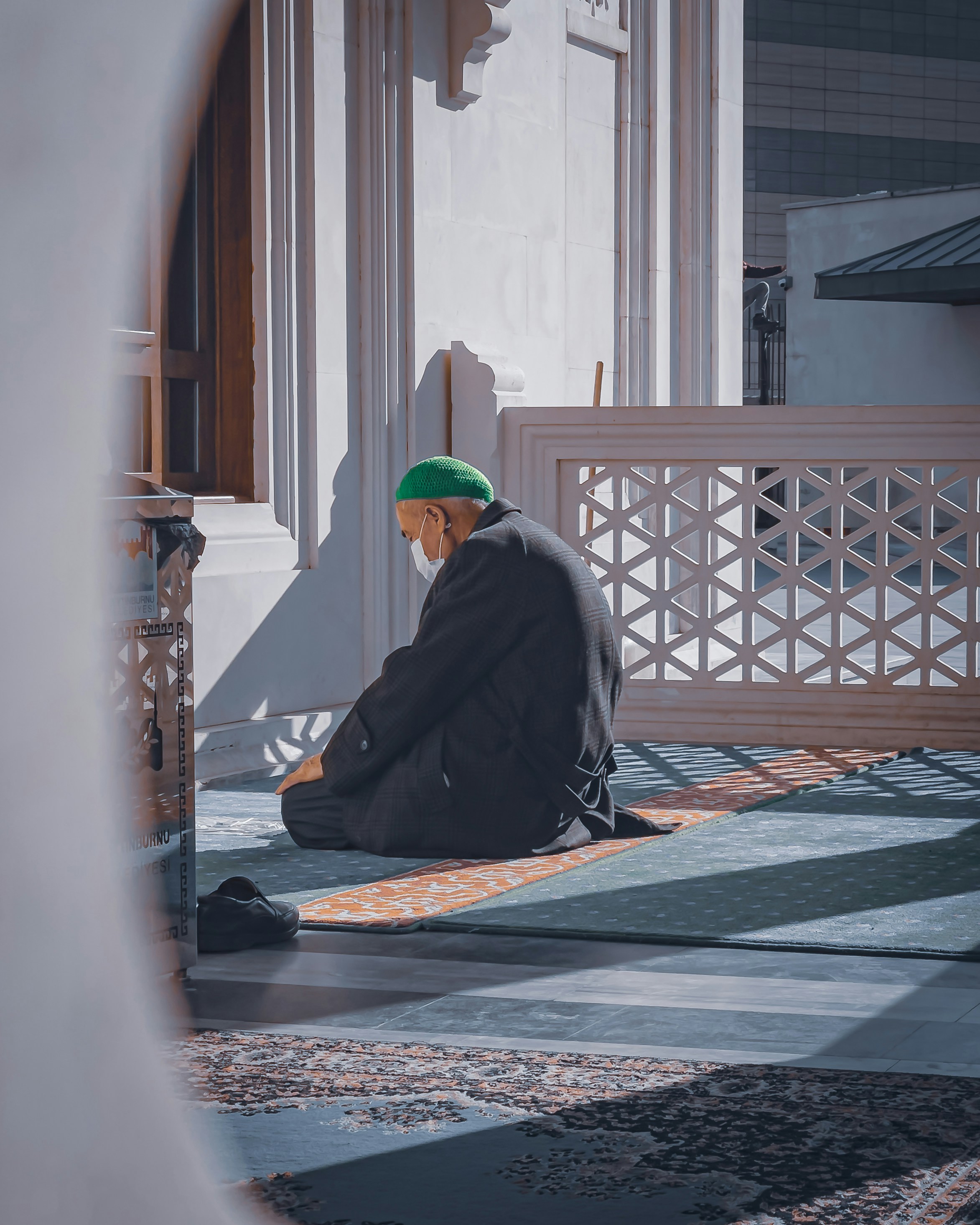 Someone praying in a mosque